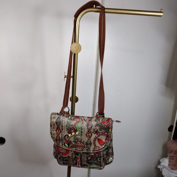 Sakroots Boho Canvas Convertible Bag Backpack Crossbody Owl Bird Floral 11x13x3 - Picture 3 of 10